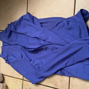 Blue zip up workout jacket